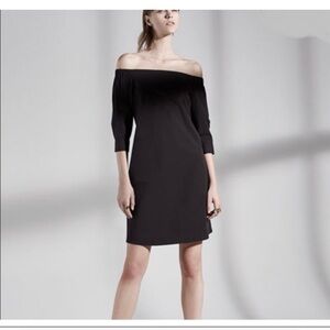 Theory Black Off-Shoulder Dress